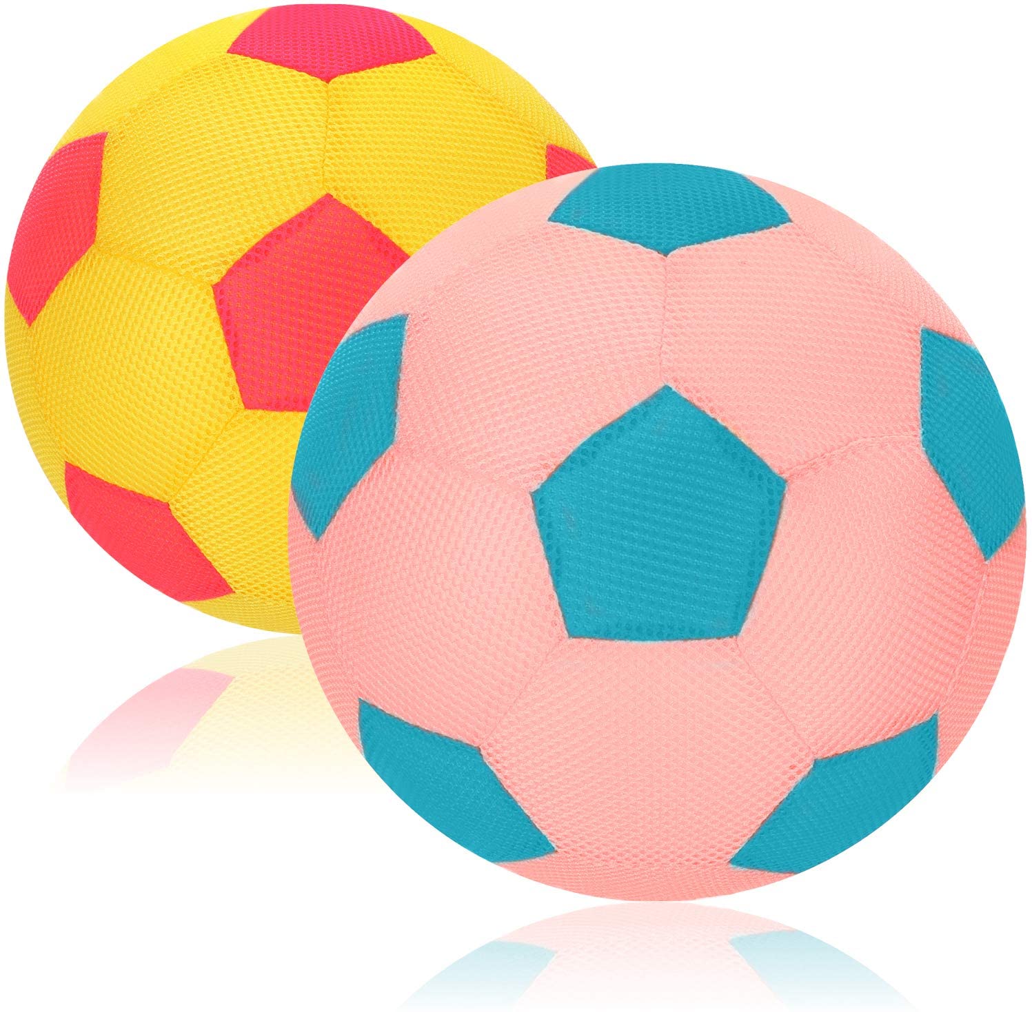 8" Plastic Inflatable Football Sport Training Beach PUMP Ball Toy Game Party Bag 