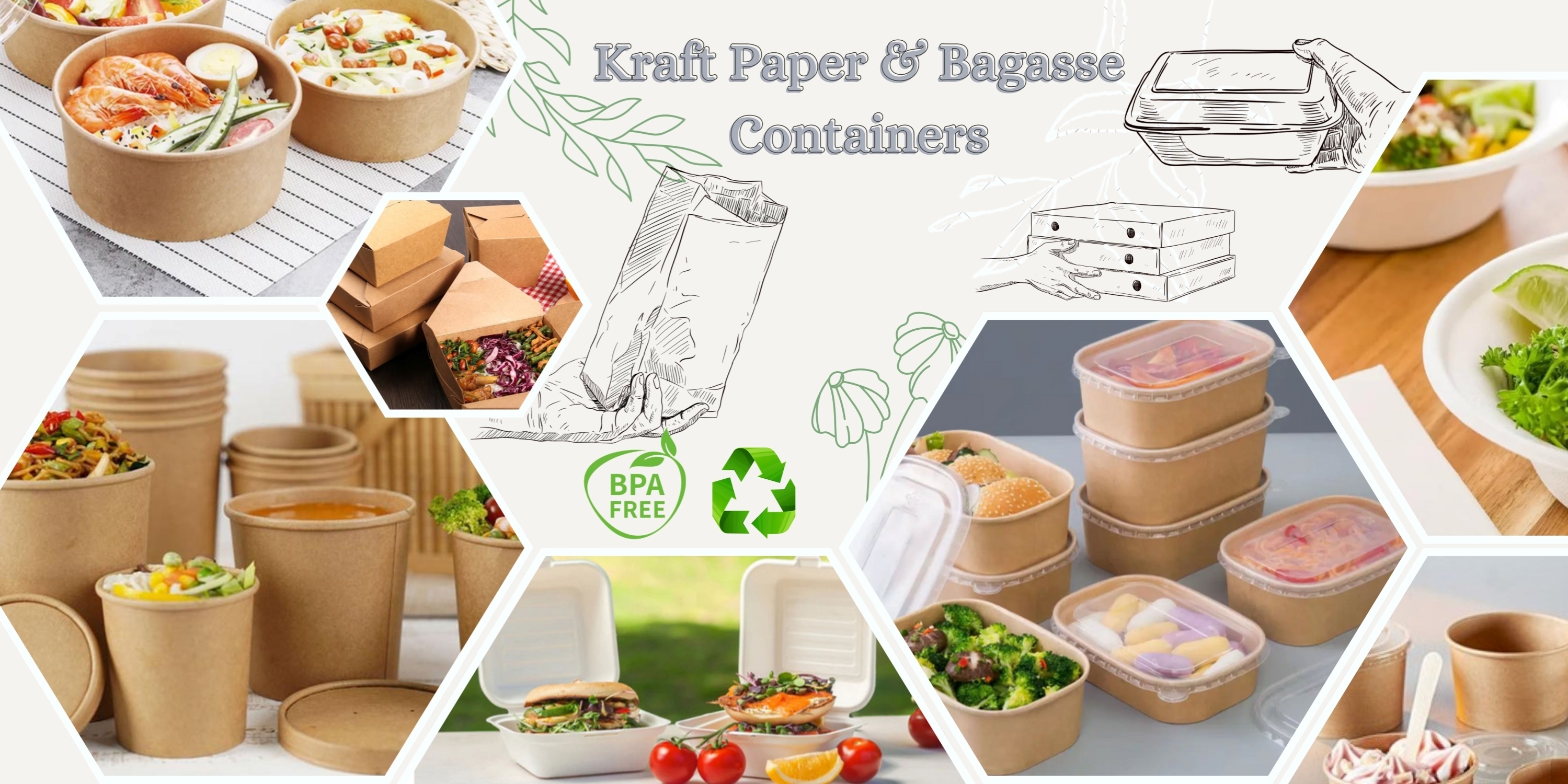 Paper & Bagasse Takeaway Containers