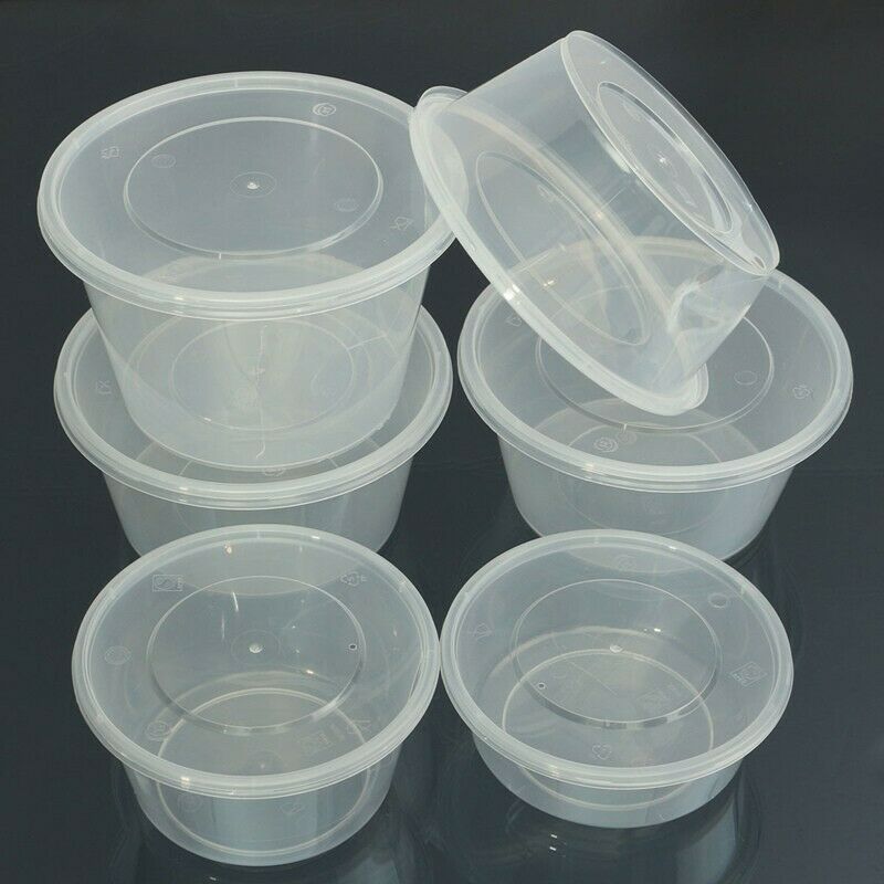 All Sizes Plastic Containers Tubs Clear With Lids Microwave Food Safe Takeaway 